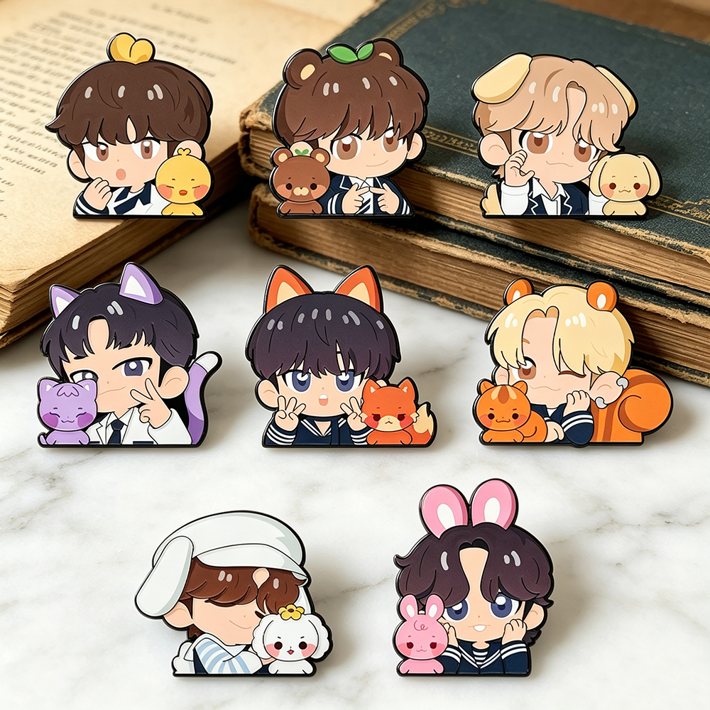 Enamel Pin Set - 8pcs Kawaii Enamel Pin Set Cartoon