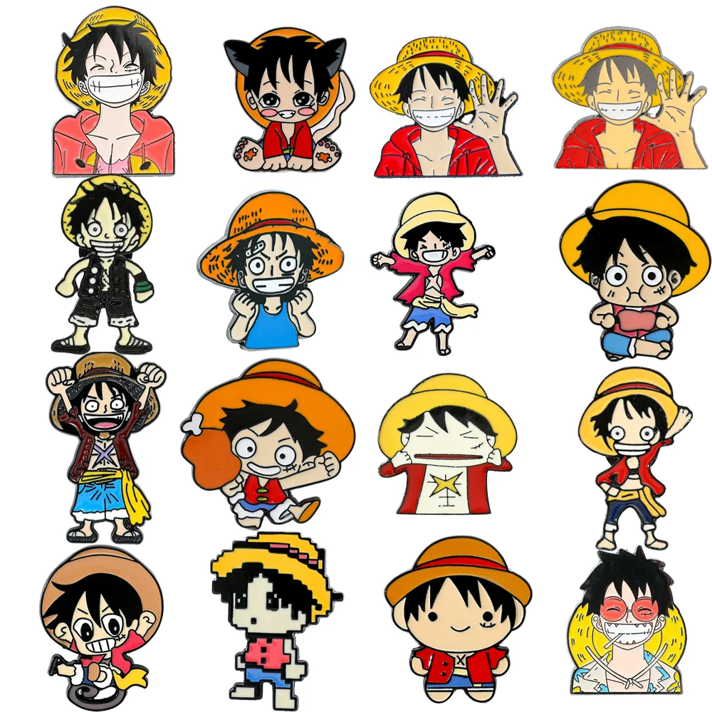 Enamel Pin Set - 16 Pcs Cartoon Character Brooch Creative