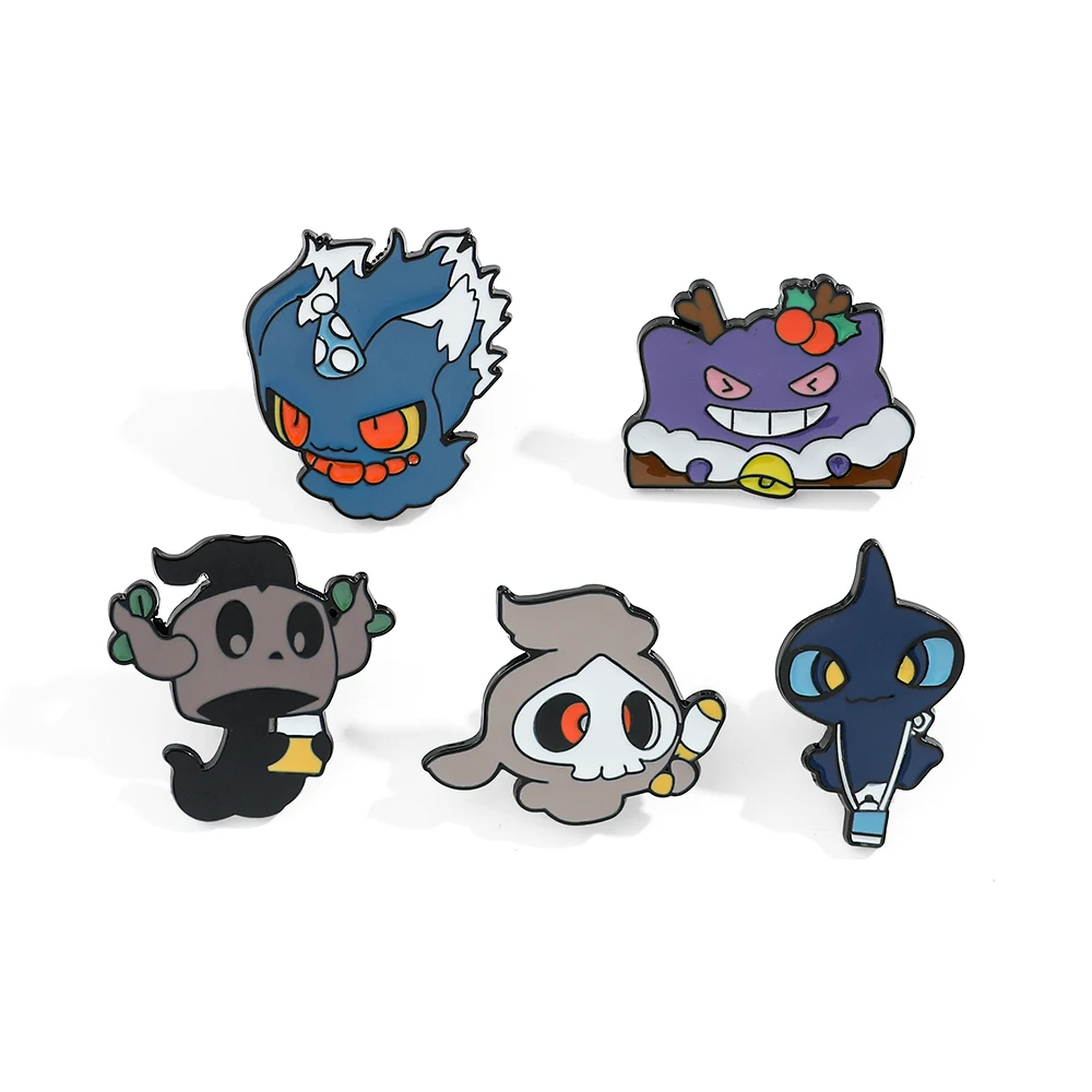 Enamel Pin Set - 6 Pcs Creative Cartoon Elf Brooch