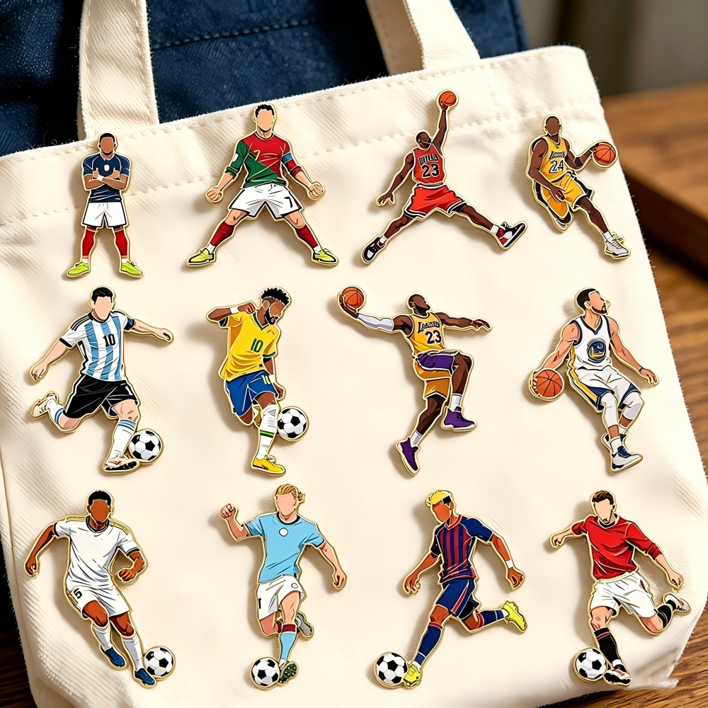 Enamel Pin Set - 4/12pcs Sports Star Enamel Pins Set,