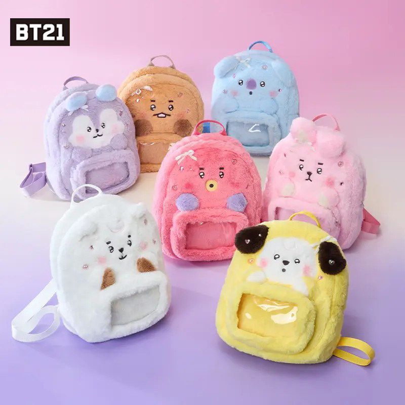 Original Anime Merchandise - BT21 cartoon cute plush doll backpack