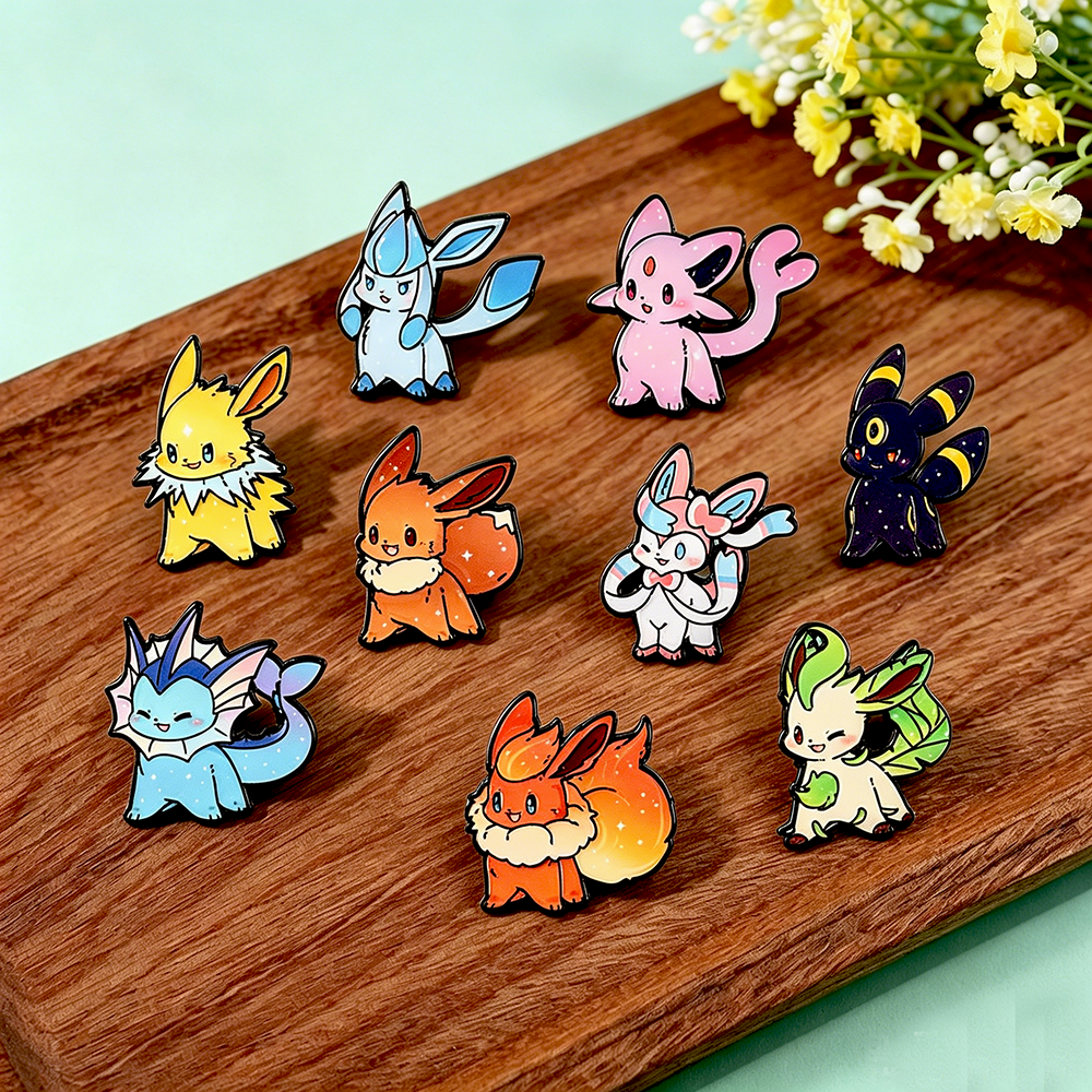 Enamel Pin Set - 9Pcs Pokemon Eevee Flareon Enamel Pins