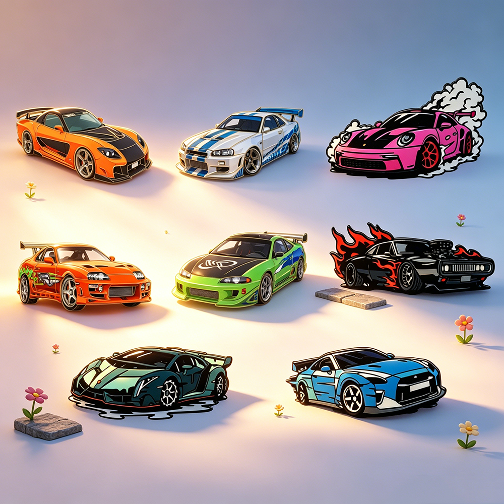 4/8pcs Fast & Furious Style Ra - Enamel Pin Set incelemesi ve fiyatı