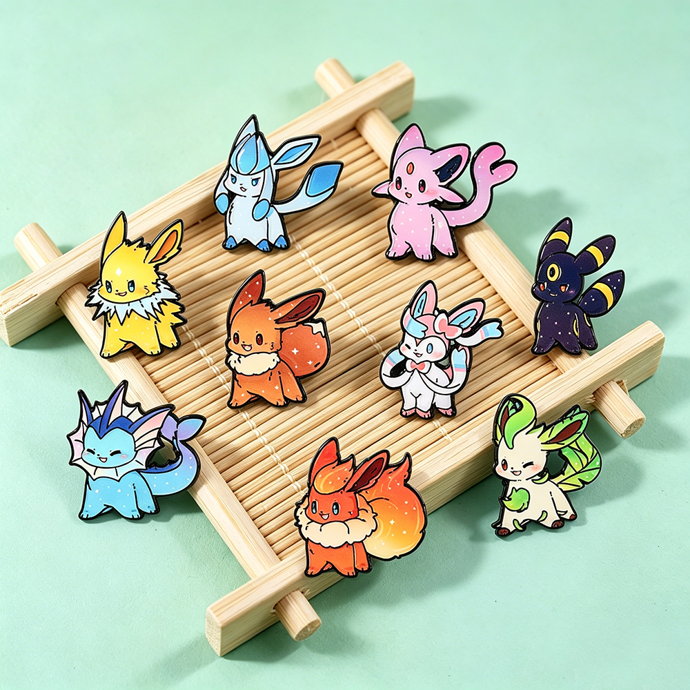 9Pcs Pokemon Eevee Flareon Ena - Enamel Pin Set incelemesi ve fiyatı